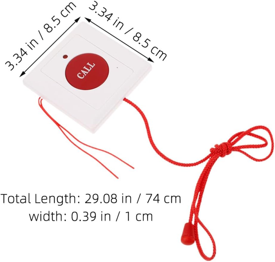 Elderly Wall Mount Emergency Pull Button with Cord, 3pcs Red Plastic