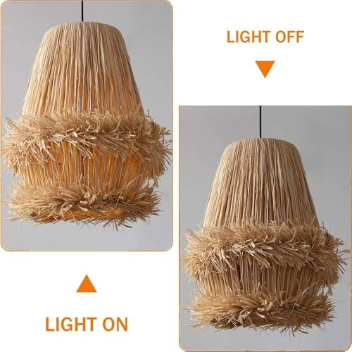 USMJQVZ Hand Woven Bamboo Pendant Light,15.8 Inch 1-Light Adjustable Rustic Basket Handmade Woven Pendant Lighting Ceiling Hanging Light,for Living Room Kitchen Dining Room Farmhouse steampunk buy now online