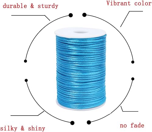 Vista 98 de Cuerda de nailon satinado de 0.059 in para pulseras de macramé, nudos chinos, collares, joyería de 109 yardas (gris plateado) Gris