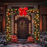 8FT Christmas Archway,Christmas Artificial Tree Archway Decoration, Realistic PVC Holiday Tree Arch Frame for Outdoor Indoor Room Festival Party Wedding Garden, Flat Top