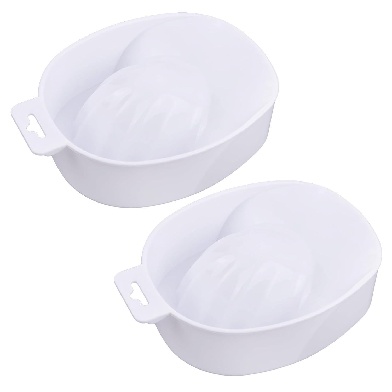 Framendino, 2 Pack Nail Soak Tray Manicure Bowl Soaker Bowls White