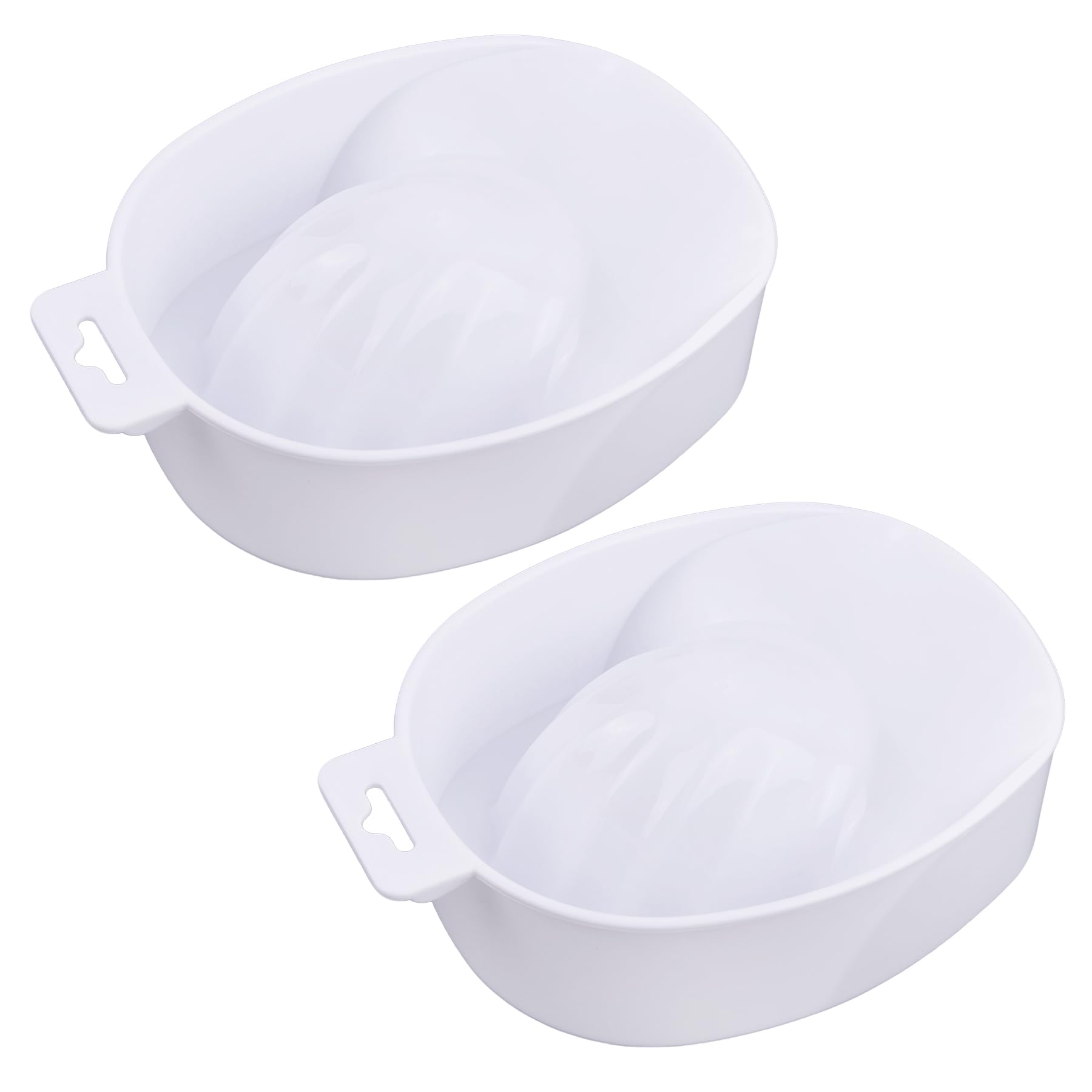 Framendino, 2 Pack Nail Soak Tray Manicure Bowl Soaker Bowls White