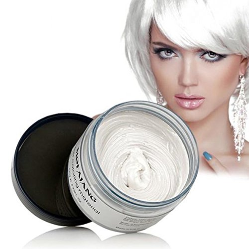 SUNSENT White Instant Hair Wax Pomade,DIY Matte Temporary Hair Color Wax Mud Dye Hairstyle Cream
