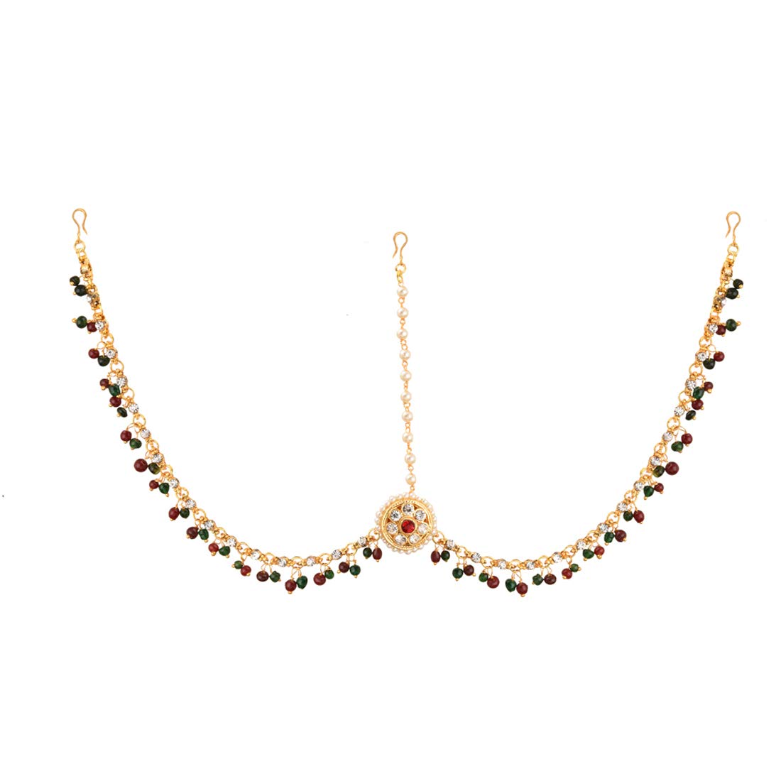 SheCARIO Maang Tikka | Kundan & Pearl Bor Tika | Matha Patti | Borla | Studded Head Chain for Women & Girls - Multi-Color (B0BFHYJXNV) Amazon Price History, Amazon Price Tracker