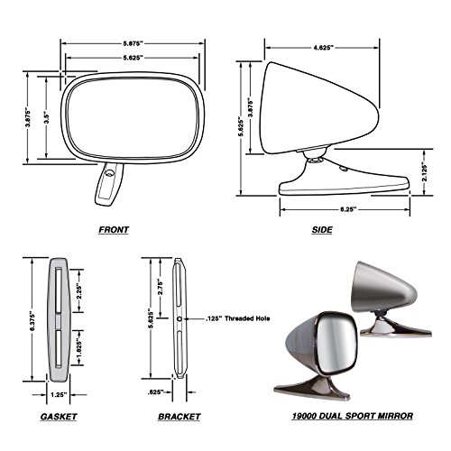 Cipa 19000 Dual Sport Chrome Car Side Mirrors (Pair) #TOP4