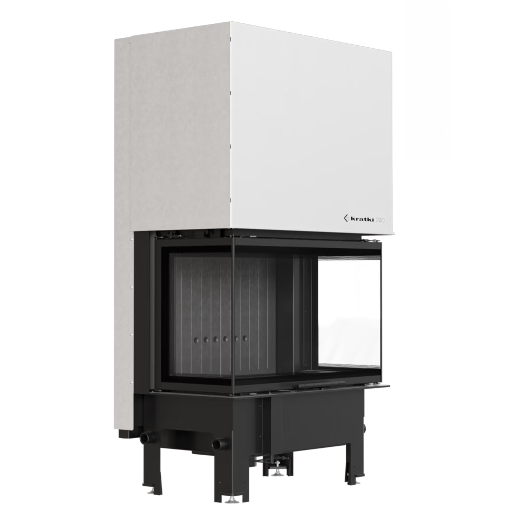 KRATKI Inserto per camino in acciaio a legna REGNOR 8 kW Ø200 saliscendi A | Acciaio nero, efficienza 80,2%, classe A. Ecodesign, BImSchV 2; per recupero calore.; combustione efficiente; basse emissioni