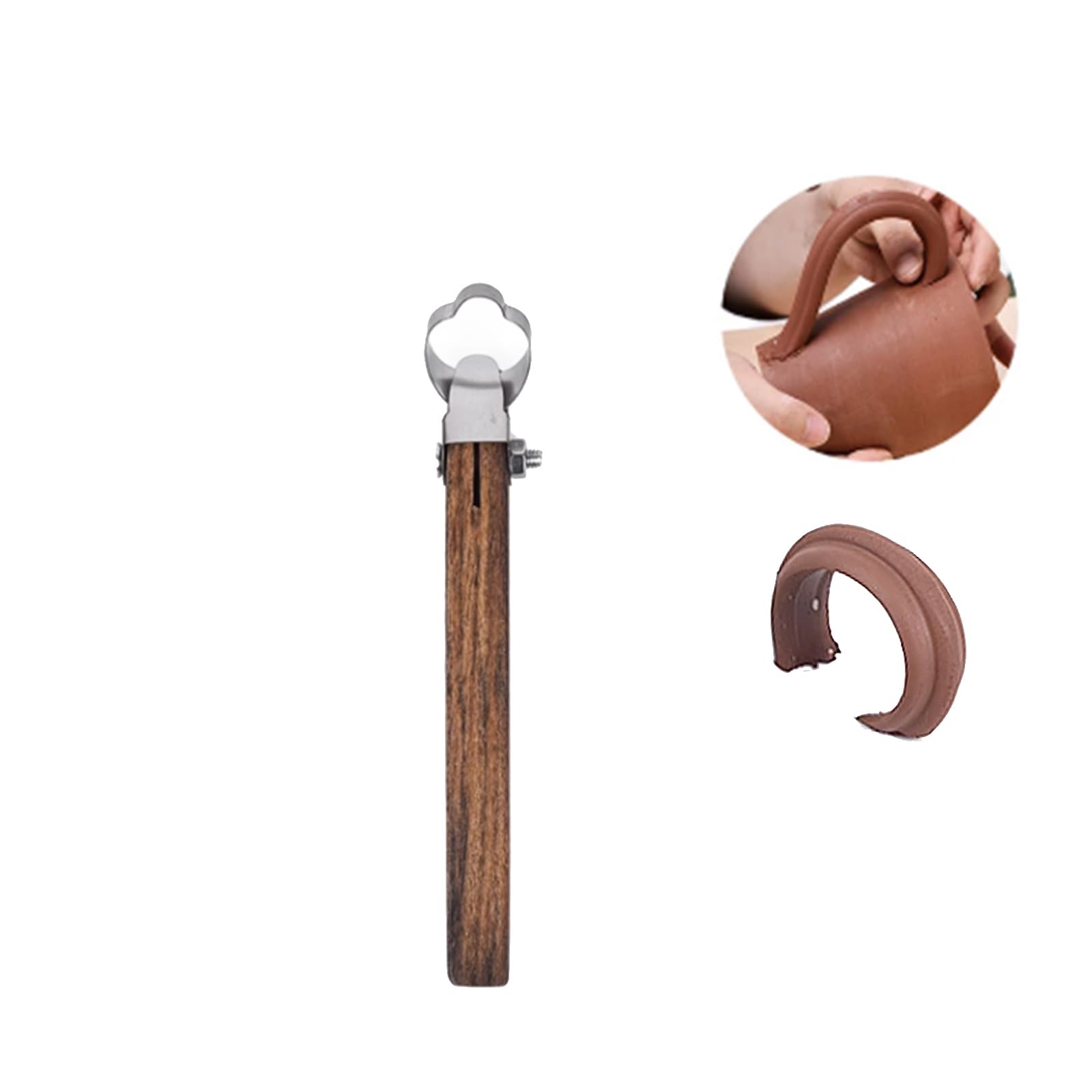 Pottery Clay Sculpting Tools for Tea Cup Mug Utensil Vase Handle Clay Cutters, Ceramic Clay Scraper Scratching Tools Adjustable Thick Cup Handle Maker Clay Sculpture (Style C)