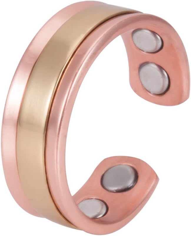 EnerMagiX Magnetic Copper Rings for Women & Men Ultra Strength Magnets 99.95% Solid Pure Copper Adjustable (0948L)