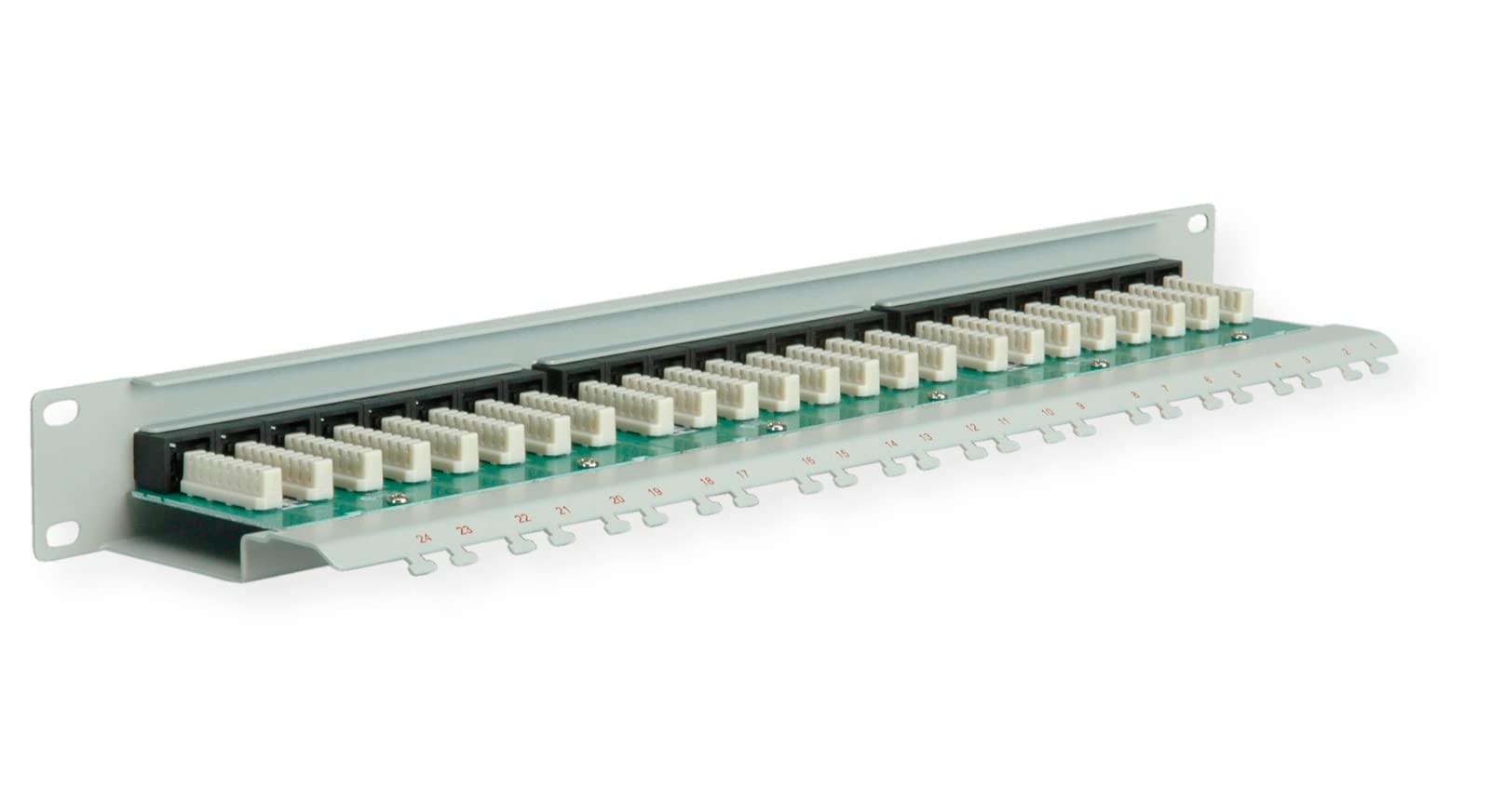 ROLINE Cat.6/Class E 19" Patch Panel, 24 Ports, UTP light grey pezzo di pannello