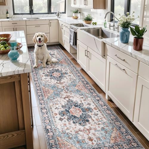 Image of Tangsoo 2.6x12 Hallway Runner Rugs Vintage Washable Runner Rug Non Slip