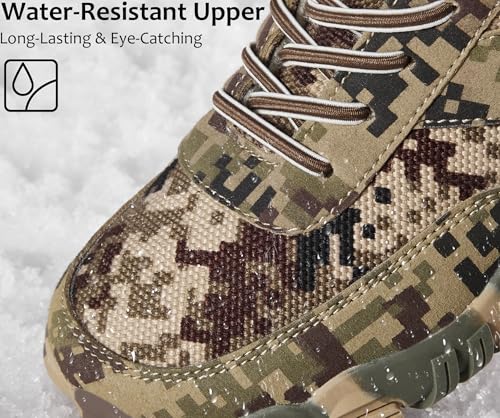 Boys Winter Boots Camouflage Snow Warm Faux Fur Lined Water-Resistant Shoes (Little Kid/Big Kid)4