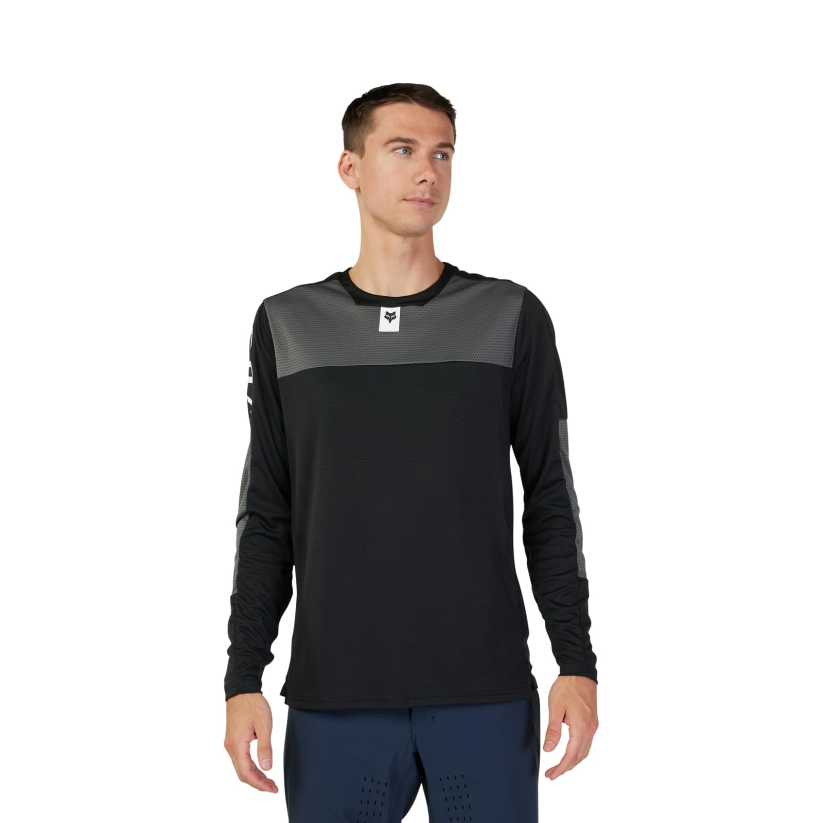Fox Racing Men's Black Foxhead Defend Ls Mountain Bike Jersey, Large