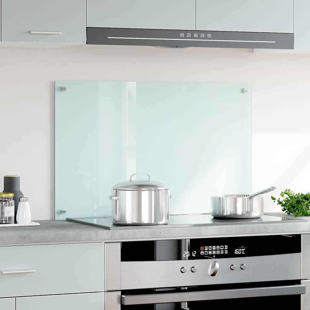 Genérico Paraschizzi per Cucina Bianco 80x50 cm in Vetro Temperato,Bianco,6.75kg,249455