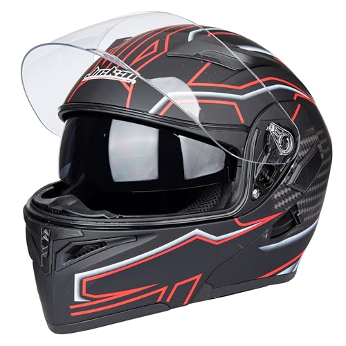 Helm für Motorräder Full-Face Motorcycle Helmet Tragbarer Integralhelme Flip-up Motorradhelm Zertifizierung von DOT (Magie, M)