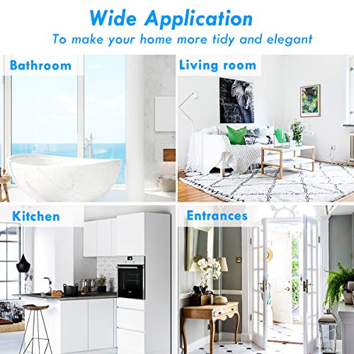 Armario de baño Casart para pared, armario pequeño para medicamentos con puerta de vidrio templado y estante ajustable, almacenamiento de 3 niveles sobre el inodoro para cocina y lavandería, 14 x 20 pulgadas, blanco miniatura 6