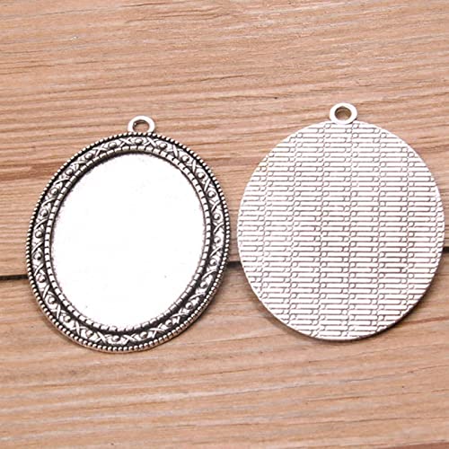 ZHANGOO Base de cabujón de 10 Estilos, 10 Uds, fabricación DIY de 30x40mm, Ajuste de Manualidades Chapado en tamaño Interior, Collar, Accesorios de joyería Cover