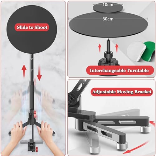 Image of Camera Spinner | Spin Table Platform Surround Photography | 360 Degree Spinner Rotating Camera Slider Video Equipment | Adjustable Shooting Angle | for Photography, Product Shooting