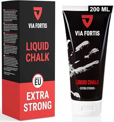 VIA FORTIS Liquid Chalk – Flüssigkreide für maximalen Grip beim Sport – Schnell trocknend, extrem ergiebig und lang haltend – Für Calisthenics, Bouldern, Klettern, Pole UVM.