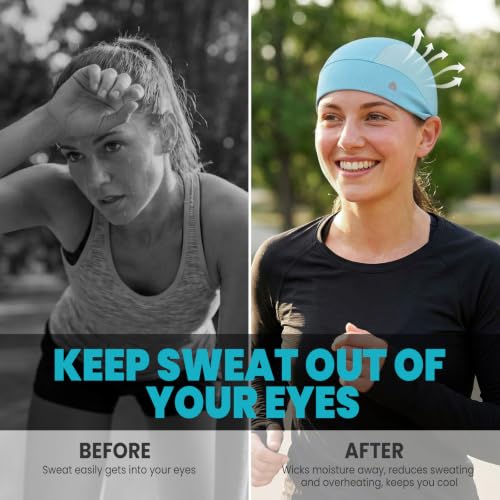 Image of YANIKY Skull Caps for Men, Breathable Mesh Helmet Liner Sport Cooling Skull Caps for Women Sweat Cap Lightweight Cycling Cap