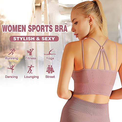 pedkit Sutiã esportivo feminino oco criss-cross strappy removível acolchoado treino atlético ioga co