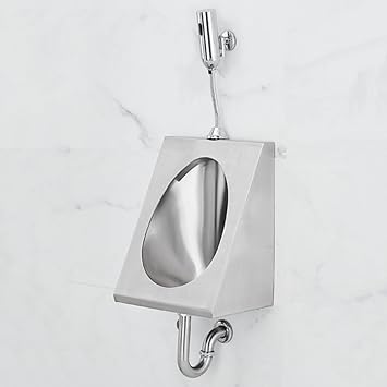 Men'S Adult Urinal Commercial Washout High Efficiency Urinal, Household Bathroom Toilet Strong Stainless Steel Urinal,Garage Urinal Wall Mounted Urine Diverter,Wall Drainage-Kit 3