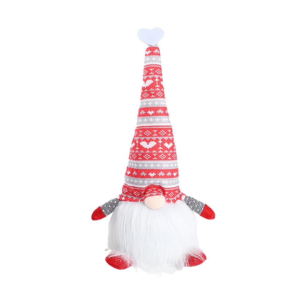 Jazuaiao Christmas Gnomes Plush Decor Faceless Christmas Glowing Dwarf Ornaments for Bookshelf Home Hat Lighting Party Dwarf Ornaments Cartoon Decoration