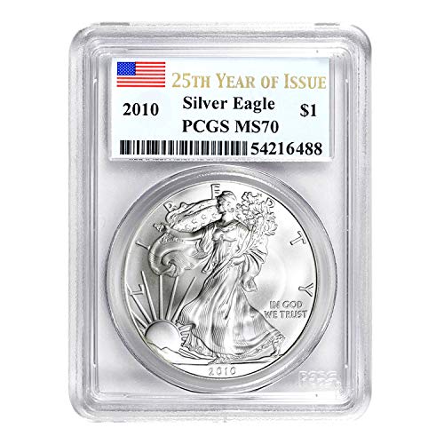 2010 American Silver Eagle 25th Anniversary $1 MS-70 PCGS