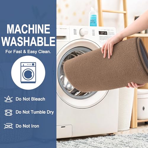 Image of OLANLY Thick Memory Foam Bathroom Runner Rugs 59x24, Extra Soft Absorbent Long Bath Rug, Quick Dry Bath Mats, Non-Slip, Machine Washable Mat for Bathroom, Tub and Shower, Home Decor Accessories, Mocha