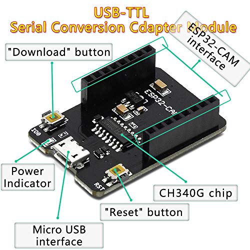 Image of Aideepen ESP32-CAM W-BT Board ESP32-CAM-MB Micro USB to Serial Port CH-340G with OV2640 2MP Camera Module Dual Mode Support NodeMCU