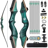 oubert 60inch Takedown Longbow 20-60lbs Archery Bow and Arrow Set with Arm Guard Finger Guard and Bow Bag Hunting Bow for Right Handed Shooter Target Practice (25LBS)