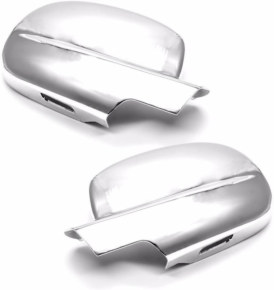 Chrome Full Mirror Cover Covers Compatible with 2007-2013 Chevy Silverado, Avalanche, Tahoe, Suburban-GMC Sierra Yukon Yukon XL