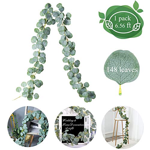 Eukalyptus Künstlich, Künstliche Pflanze, Girlande Künstlich Hängend Eukalyptus Blätter Hochzeit Deko Kranz für zu Hause Küchen Garten Büro oder als Wanddekoration