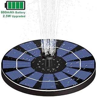 MADETEC Upgraded 2.5W Solar Water Fountain Pump with Battery Backup, Submersible Solar Fountain