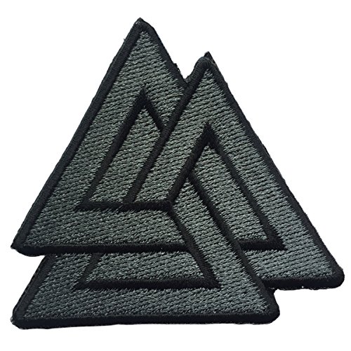 SpaceAuto Valhalla Valknut Triangle Symbol Nordic Viking Odin Military Tactical Morale Badge Hook & Loop Fastener Patch 2.68