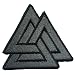 SpaceAuto Valhalla Valknut Triangle Symbol Nordic Viking Odin Military Tactical Morale Badge Hook & Loop Fastener Patch 2.68" x 2.68" - Gray