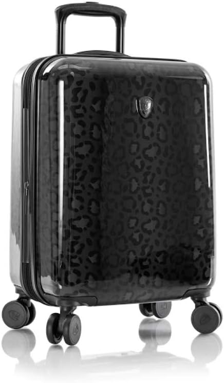 review Heys America Black Leopard 21-Inch Hardside Carry-On Spinner (Black Leopard)