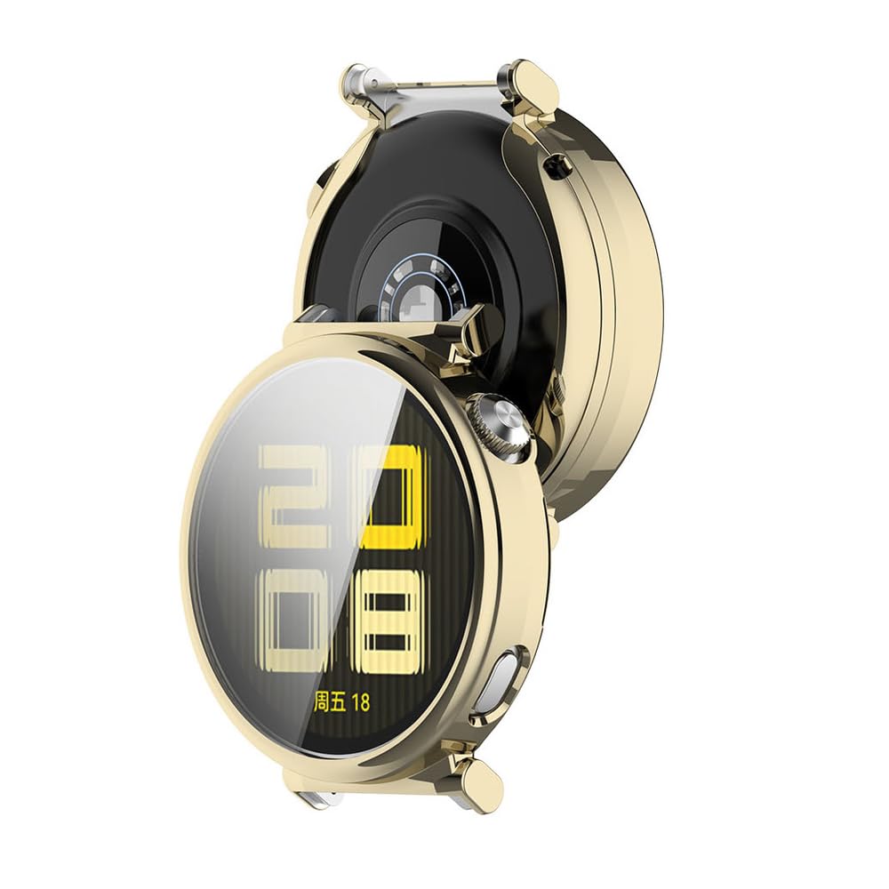 Etui do Huawei Watch GT 5 Pro 42 mm folia ochronna, silikon TPU ochrona wyświetlacza case cover, ochrona przed zarysowaniami i kurzem obudowa do Huawei Watch GT 5 Pro 42 mm (złote)