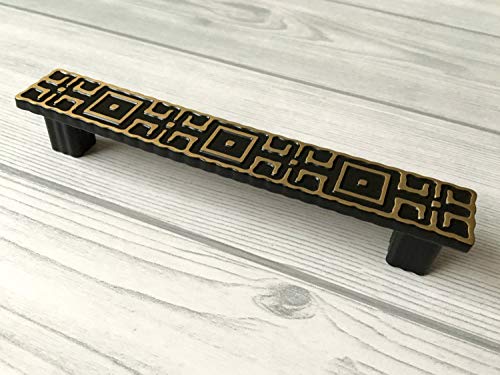 Tirador de cajón vintage para armarios y tocadores en bronce oscuro de 128 mm 3
