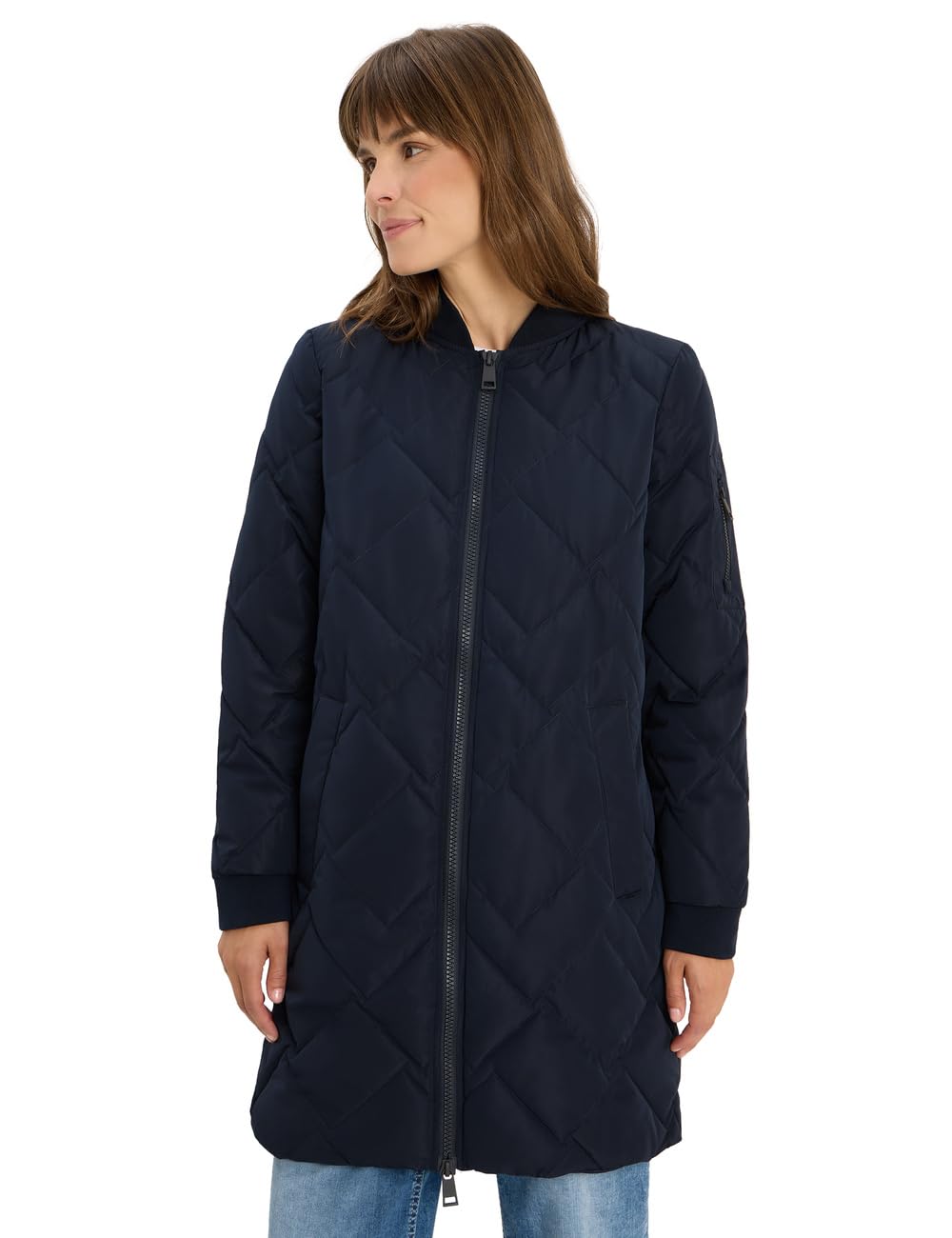 Blouson long matelassé pour femme de mi-saison confortable