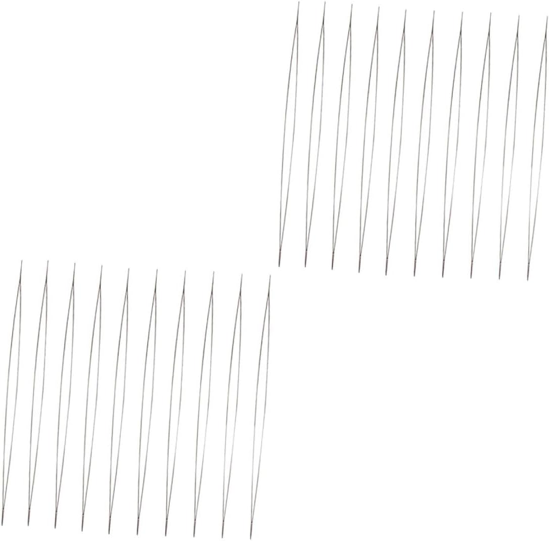 Gadpiparty 20pcs Beading Needles Opened Eye Stitching Needles 76mm Straight Thread Craft Making Tool for Jewelry Beading and Embroidery