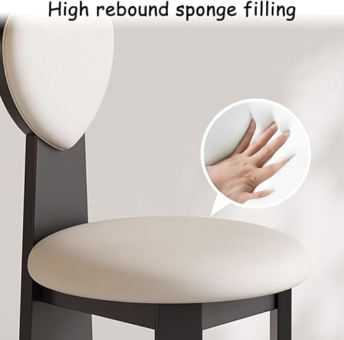 Miniatura 7 de YVYKFZD Juego de sillas de comedor de madera maciza, silla de comedor tapizada, sillas de cocina de cuero, silla de sala de estar con respaldo en