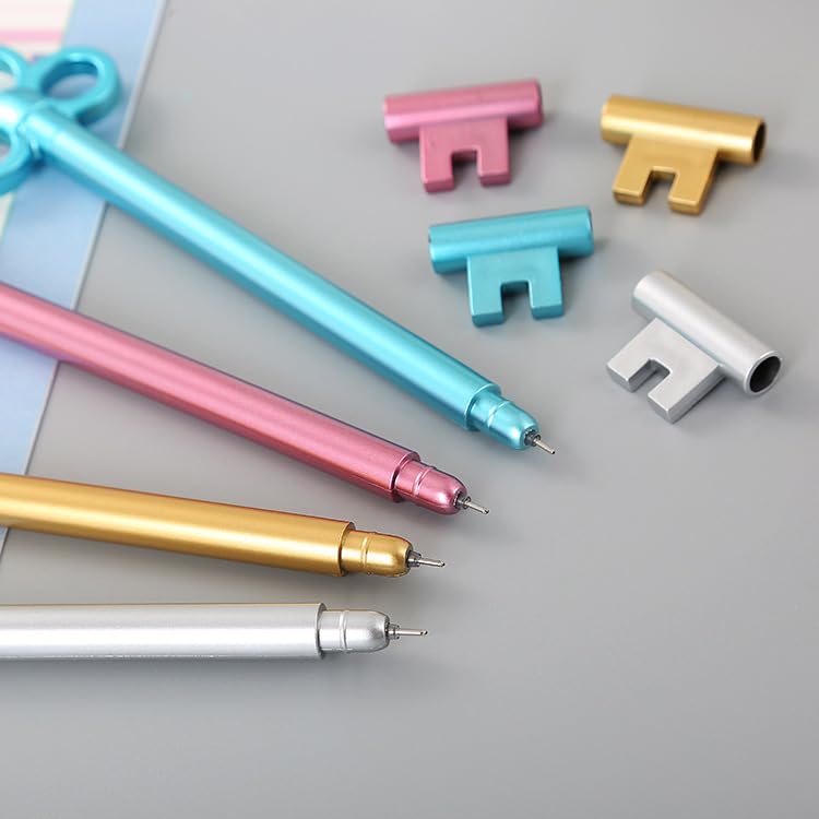 30 Stück Schlüssel-Gelstifte – Vintage Schlüsselform, 6 Farben, Für Schule, Büro, Zeichnen