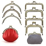 CHGCRAFT 7Pcs 7 Sizes Iron Purse Frame Square Kiss Clasp Lock Arch Coin Purse Clasp for DIY Sewing Craft Purse Making Antique Bronze, 41.34inch