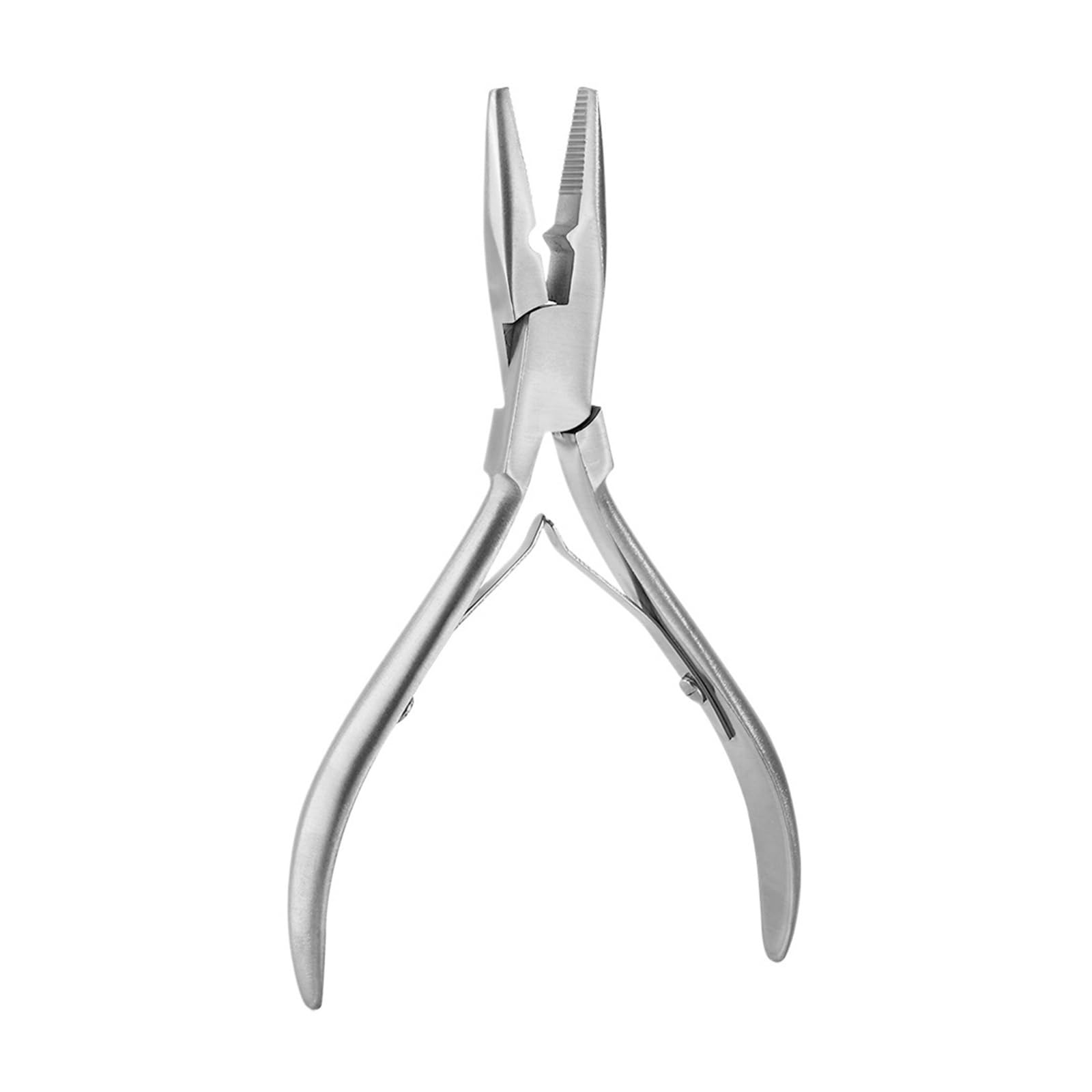 Jbjygsg Silver Professional Micro Ring Hair Extensions Application Pliers Tool Kit For Micro Link Beads Closer Plier(Silver)