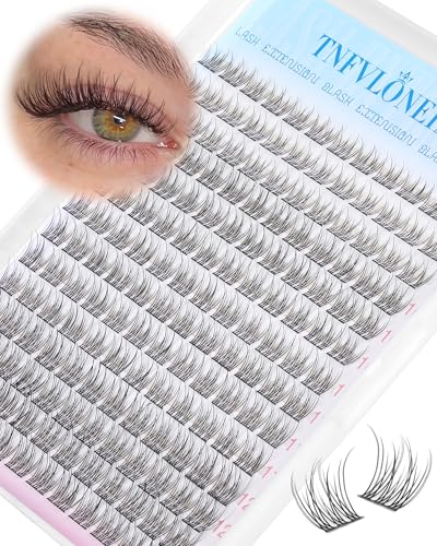 TNFVLONEINS Natural Lash Clusters Wispy Eyelash Clusters 9-12MM Short Lashes Clusters 168Pcs Cluster Eyelash Extensions Natural Look Individual Lashes Extensions DIY Cluster Lash Extensions