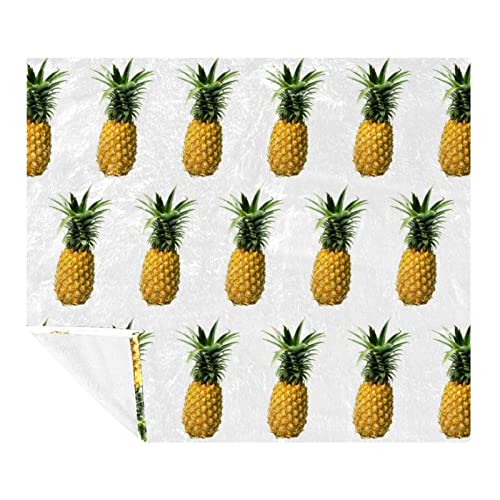 Couverture polaire microfibre Ananas 150x200 cm douce pour lit