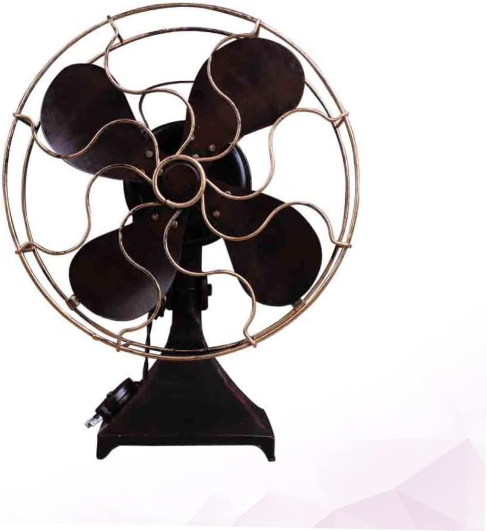 Ciieeo 1pc Vintage Iron Standing Fan Model Antique Tabletop Fan for Home Decor Bedroom Casual Decorative