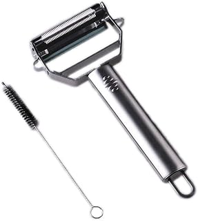 Smithcraft Stainless Steel 2 in 1 Vegetable Peelers, Julienne Peeler with Brush for Potato, Salad, Viggie, Carrot Slicer C...