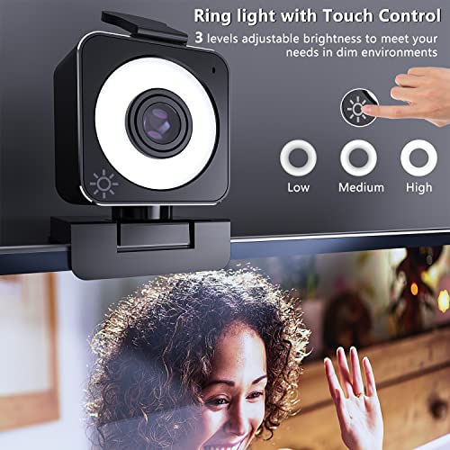 QDSYLQ Webcam, Full HD 1080p Webcam PC con