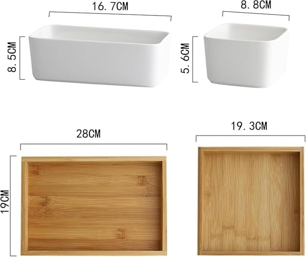 和風小皿セット 竹製トレイ付き セラミック製 盛り鉢 茶碗蒸し ボウル 食器セット 電子レンジ対応 和食器 おしゃれ 業務用 キッチ